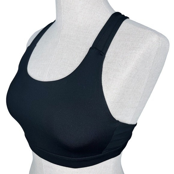 Athleta Contender A-C Bra sz XS * Black Mesh Racerback Workout Gym Sports Bra - Picture 2 of 7